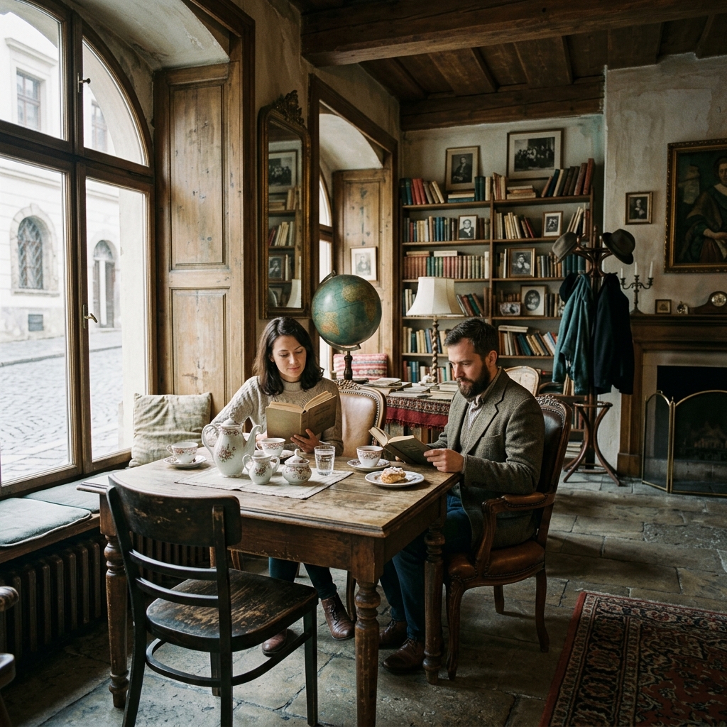 Café Divná Pani vintage interier
